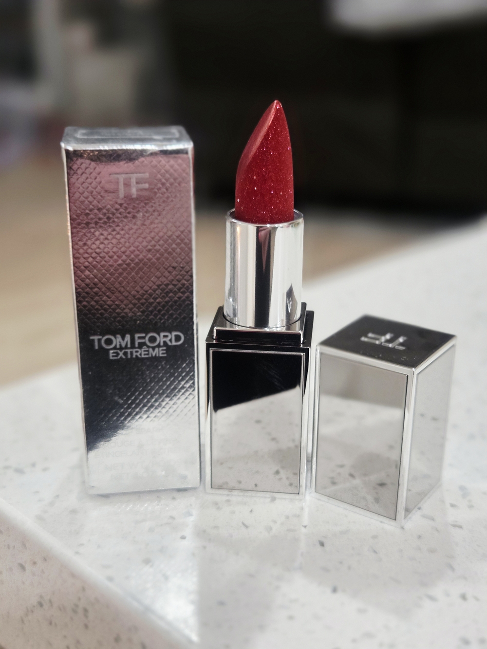 Tom Ford Extreme Red Sparkle Finish Lipstick Shade STUNNER